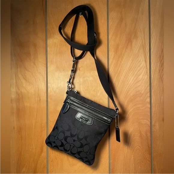 Coach Black Crossbody Bag with Signature Monogram - Picture 7 of 8